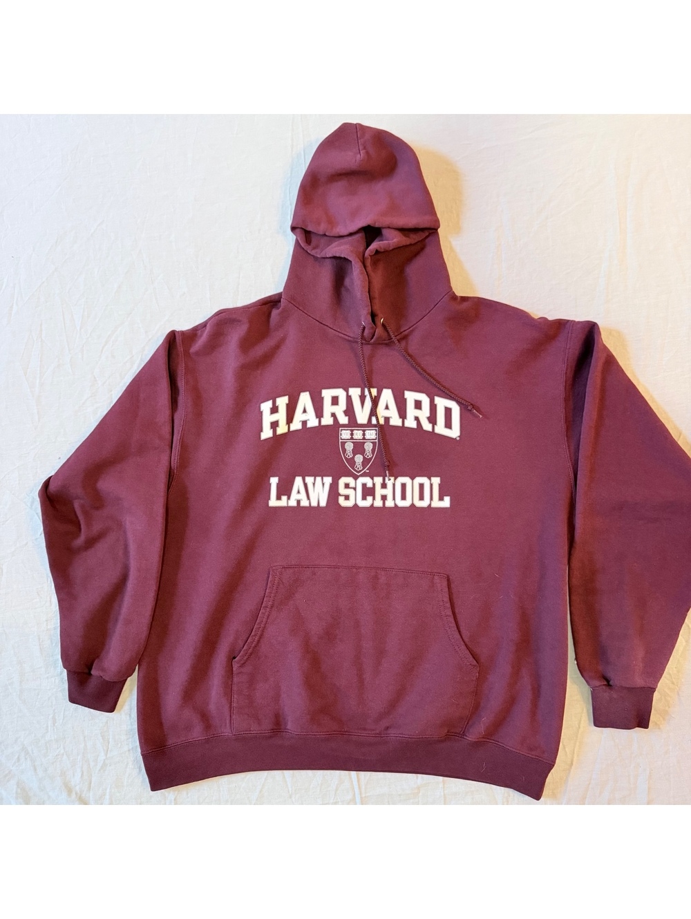 Champion Harvard Law School Pullover Hoodie Burgundy Men's Size Large